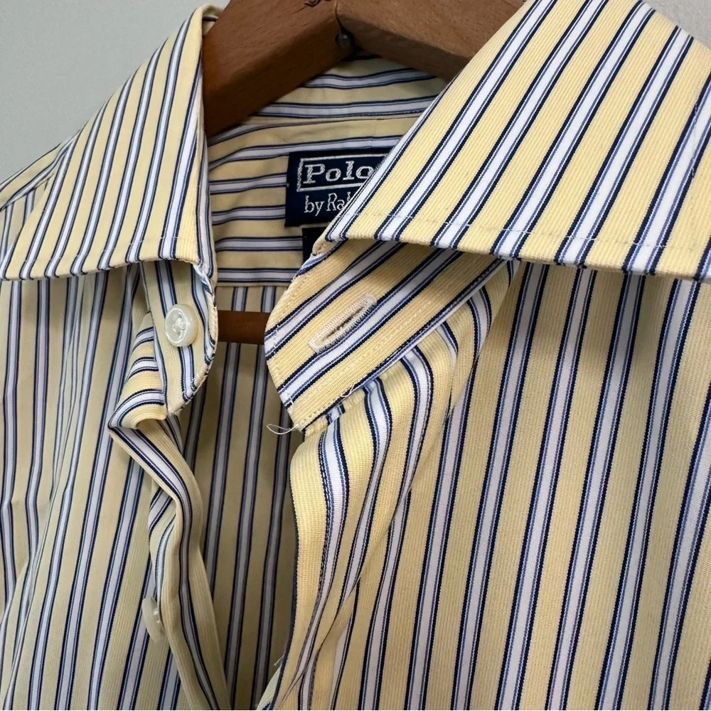 POLO Ralph Lauren Regent Classic Fit Yellow & Blue Striped Button Down Shirt